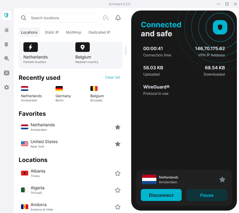 Surfshark VPN app Windows