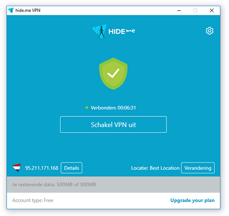 Hideme VPN windows app