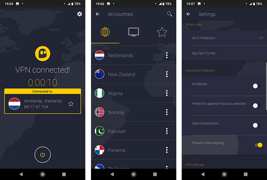 CyberGhost Android app