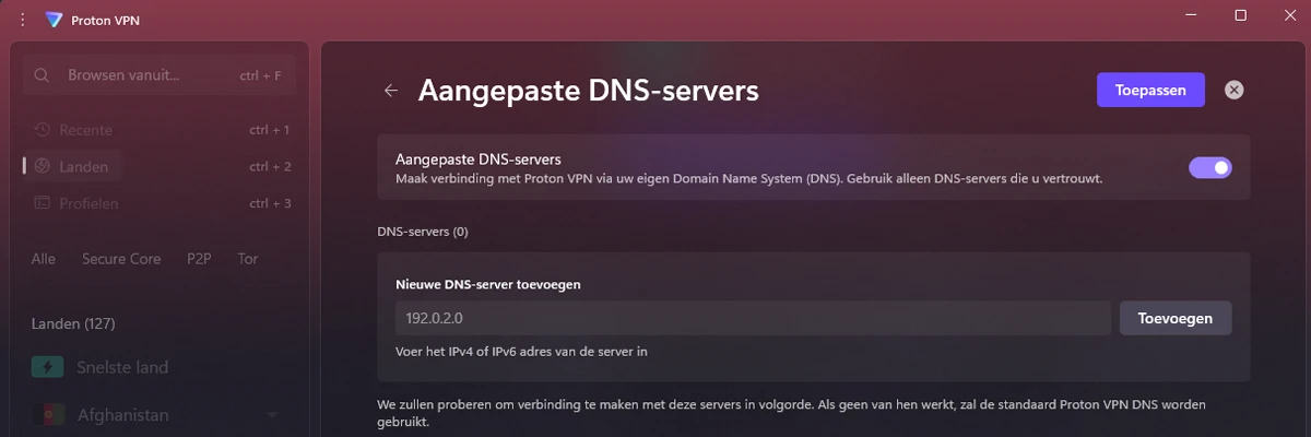 ProtonVPN DNS servers