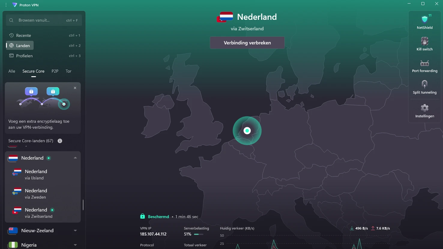 ProtonVPN dubbele VPN