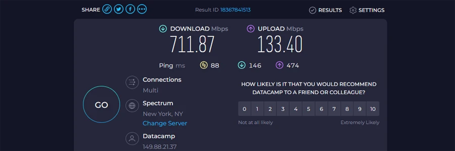 ProtonVPN snelheid Verenigde Staten