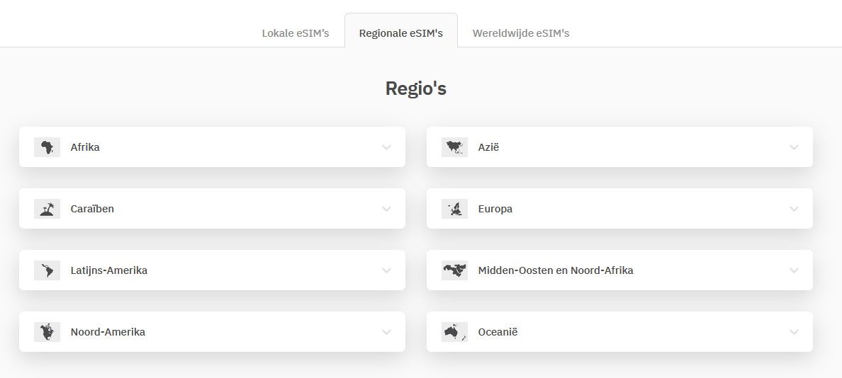 Airalo eSIM regionaal